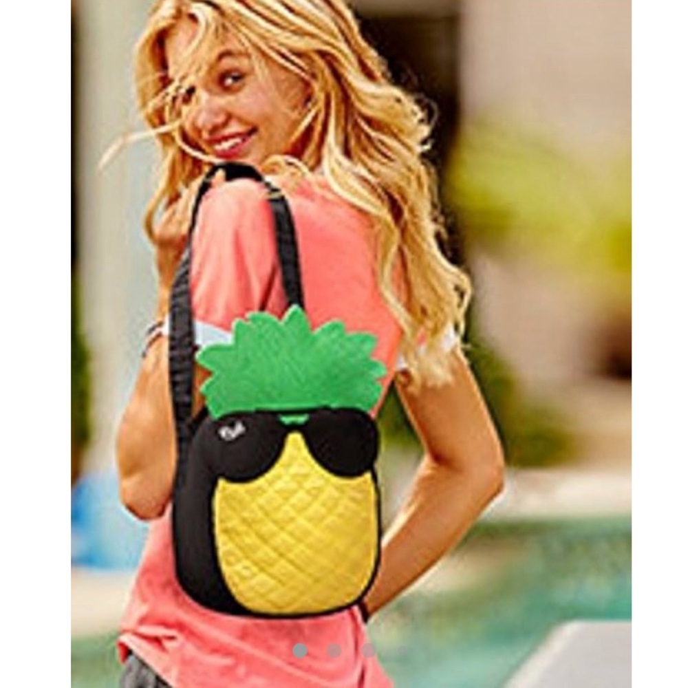 Victoria's Secret VS PINK Pineapple Cooler Black Insulated Beach